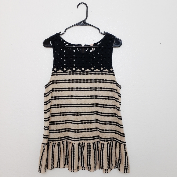 Free People striped eyelet peplum tank top - Picture 2 of 5